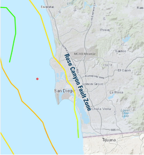 rose canyon fault map in san diego