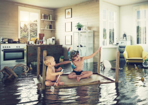 home flooded with 2 kids covered by flood insurance